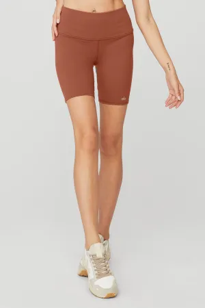 7" High-Waist Biker Short - Rust