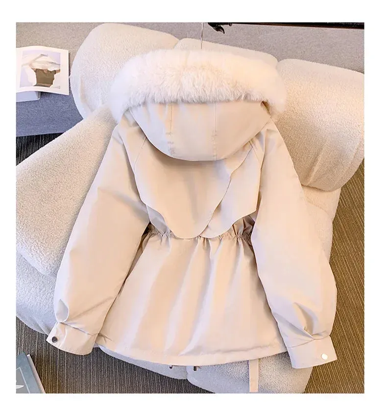 2024 Winter Jacket Women Down Cotton Coat Female New Loose Thick Warm Parkas Pockets Jacket Chic Windproof Hooded Snow Overcoat Hot Sale