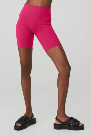 7" High-Waist Biker Short - Magenta Crush