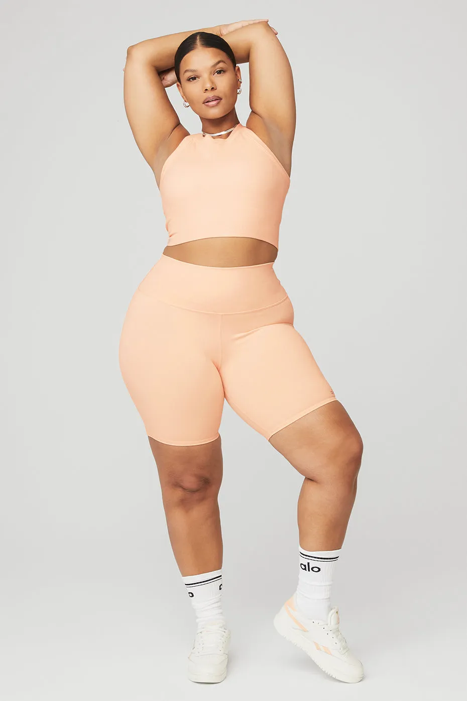 7" High-Waist Biker Short - Peachy Glow