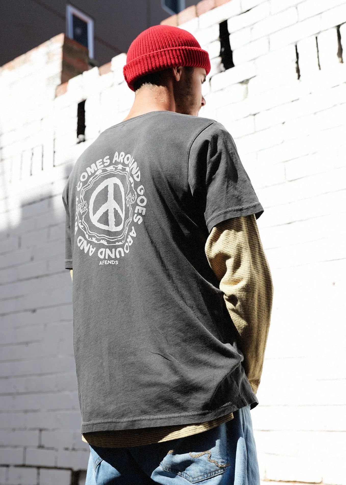 Afends Mens Around We Go - Standard Fit Tee