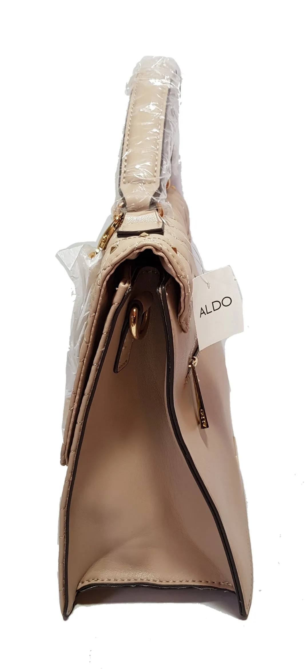 ALDO Beige 'GALELARWEN' Gold Stud Satchel | Brand New |