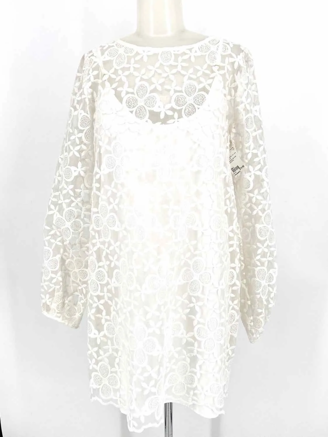 ALEXIS Allie Women's White mini Lace Floral Size L Dress