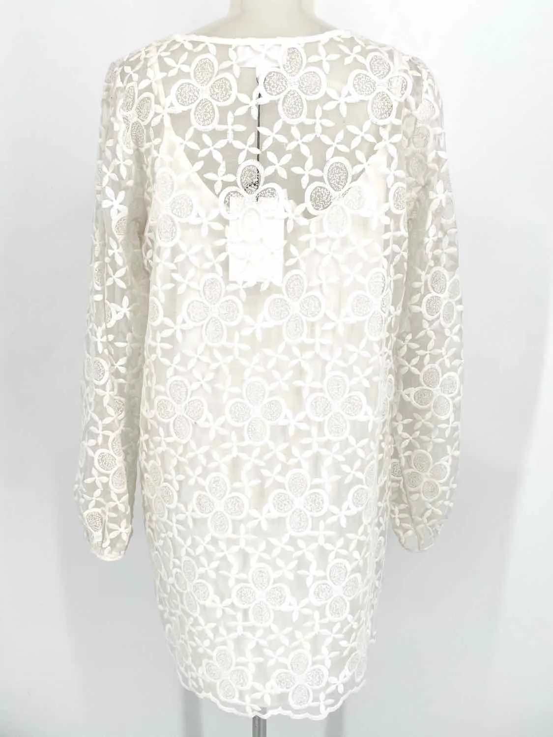 ALEXIS Allie Women's White mini Lace Floral Size L Dress