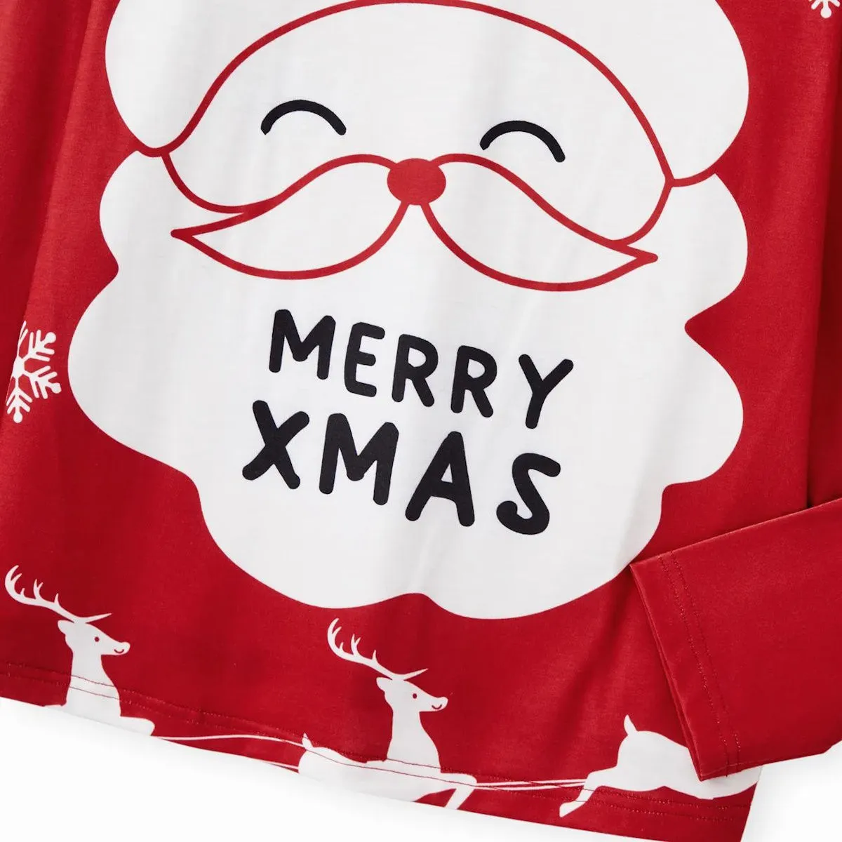 Allover Santa Claus Pajamas for Family Merry Xmas Reindeer Snowflake