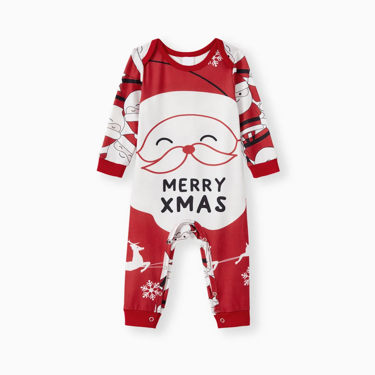 Allover Santa Claus Pajamas for Family Merry Xmas Reindeer Snowflake