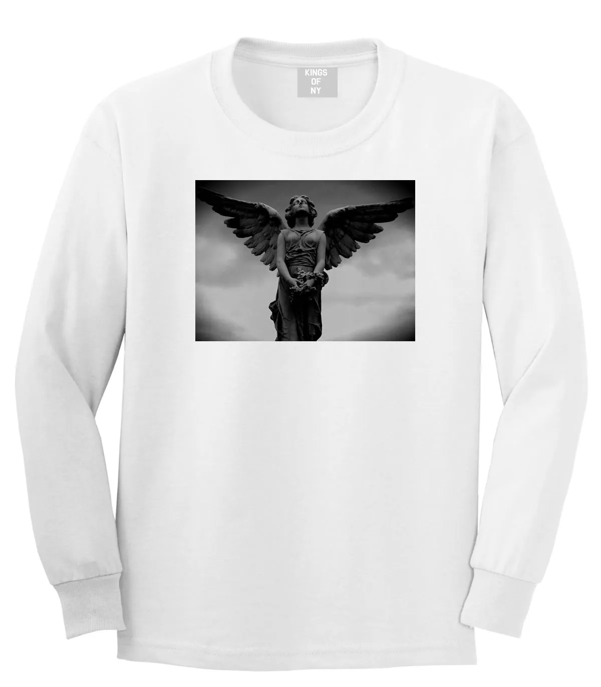 Angel Statue Wings Dark Goth Long Sleeve T-Shirt