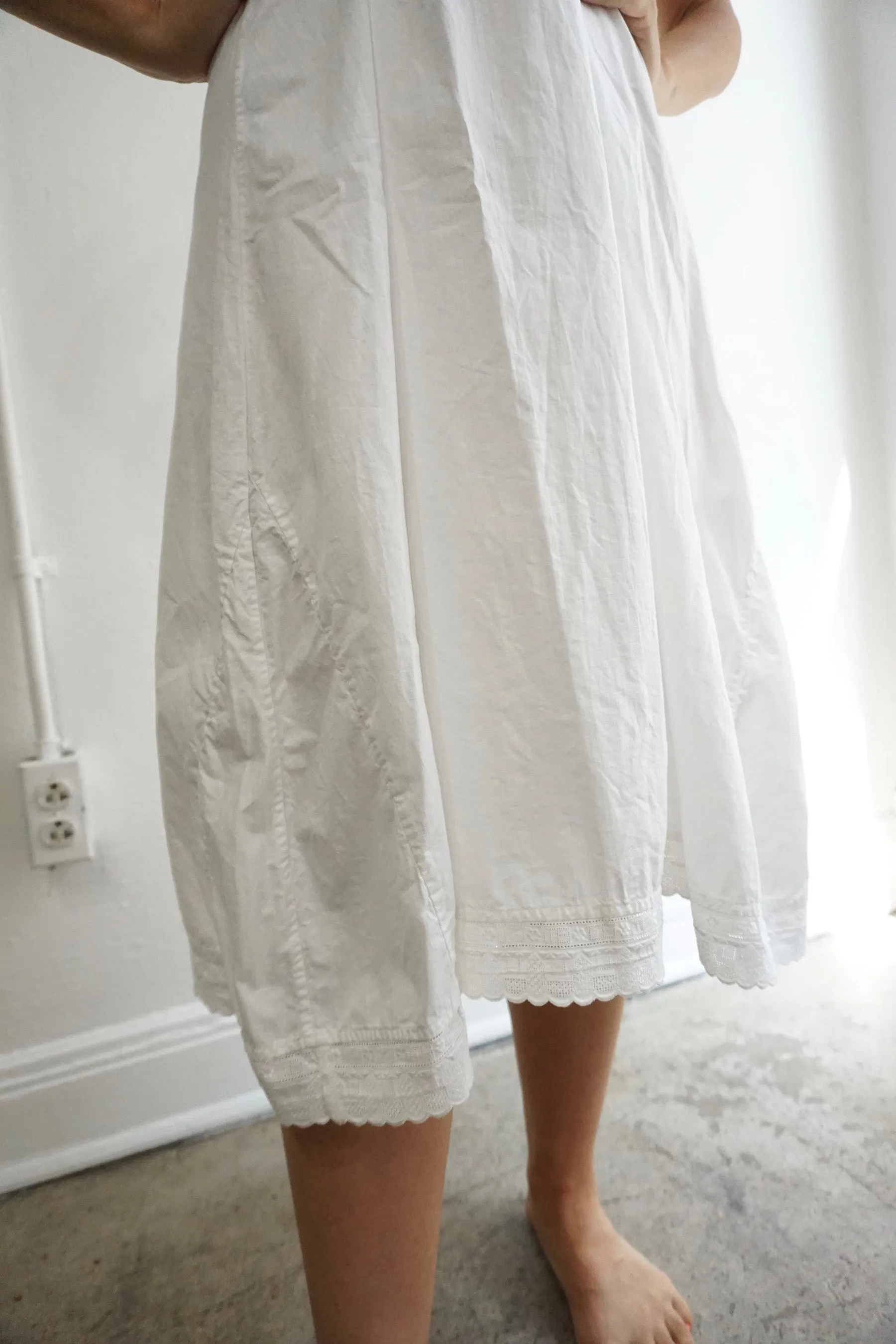 Antique White Cotton Slip Dress