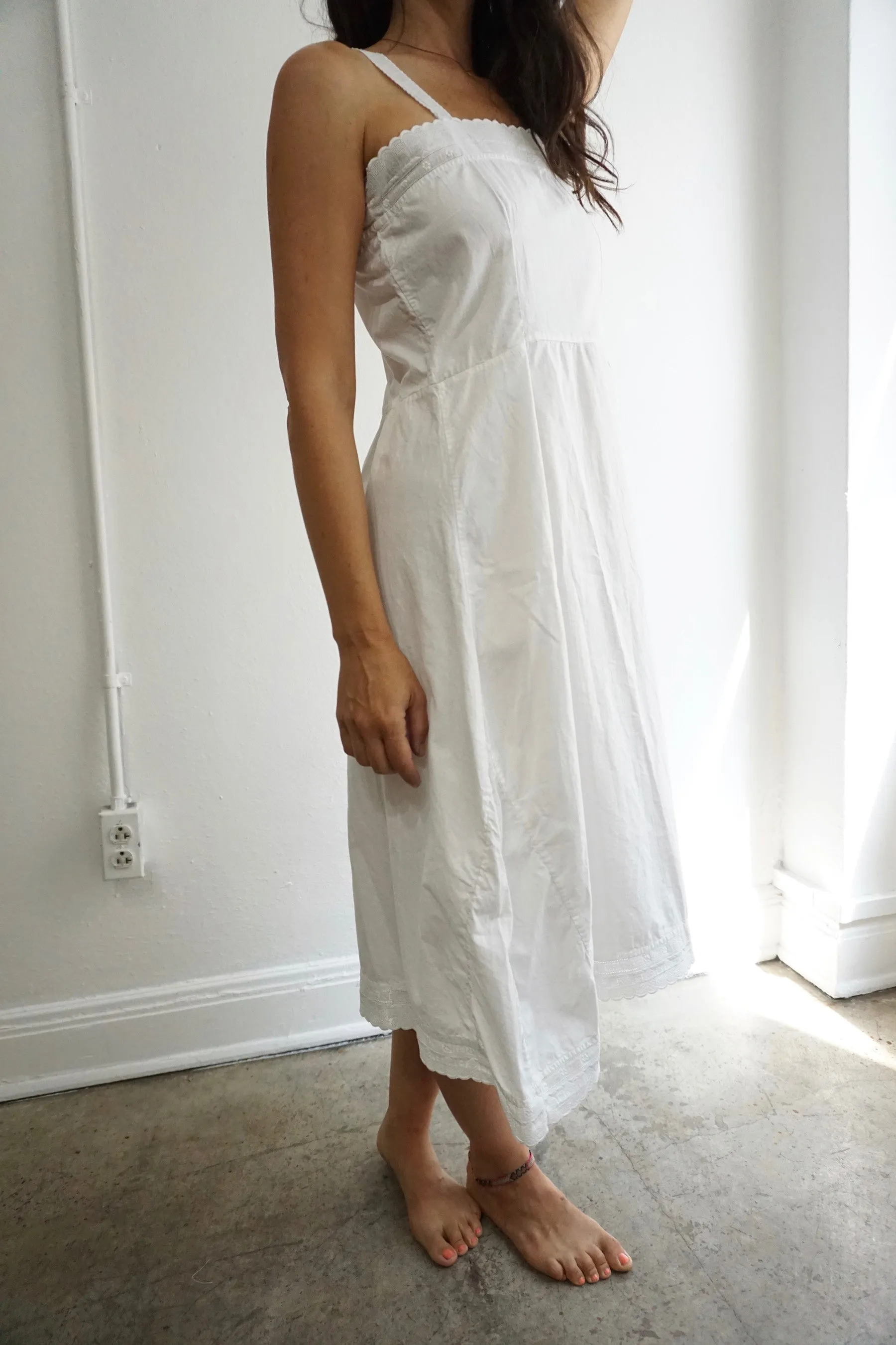 Antique White Cotton Slip Dress