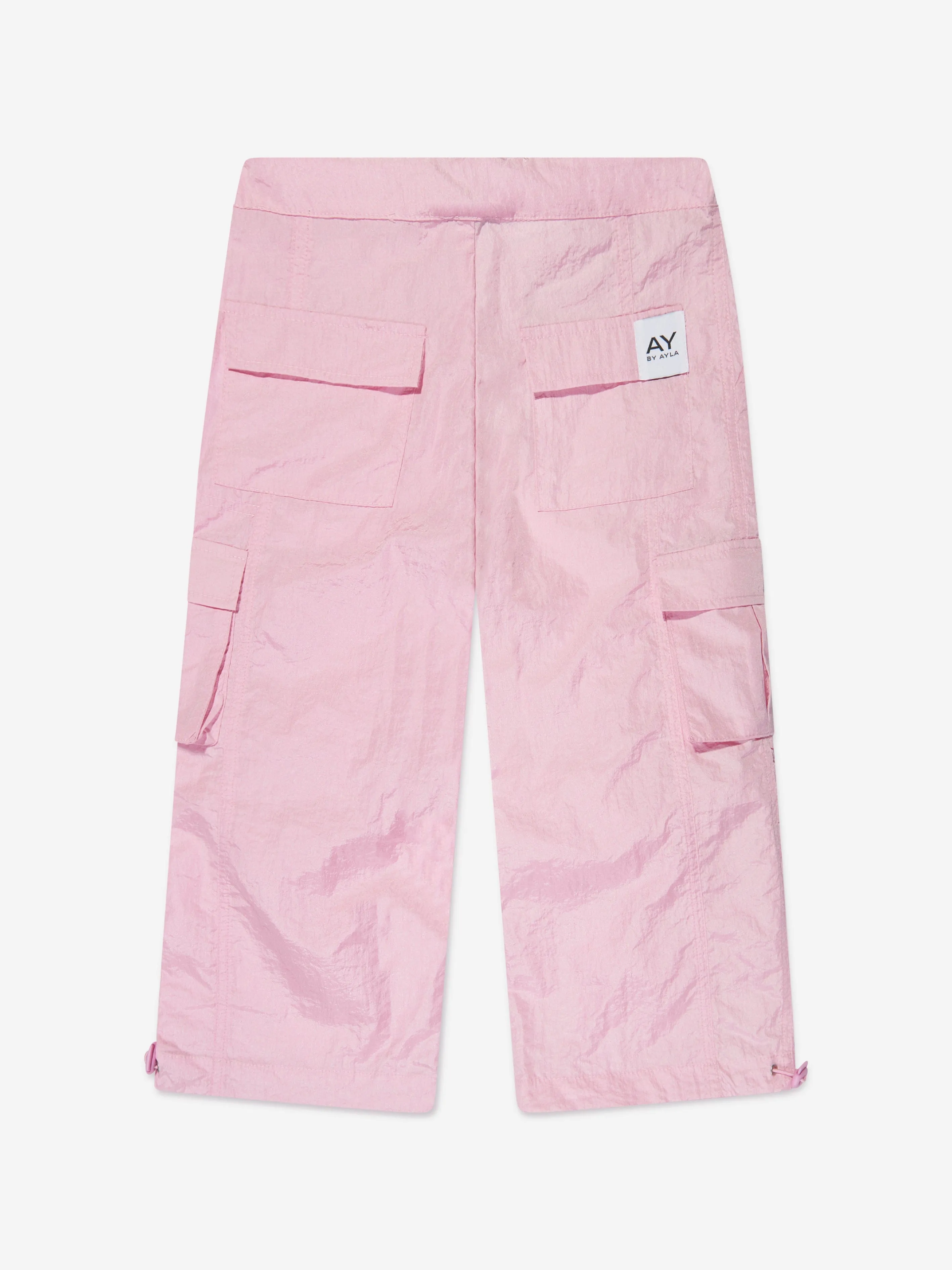 AY by AYLA Girls Nylon Cargo Trousers in Pink