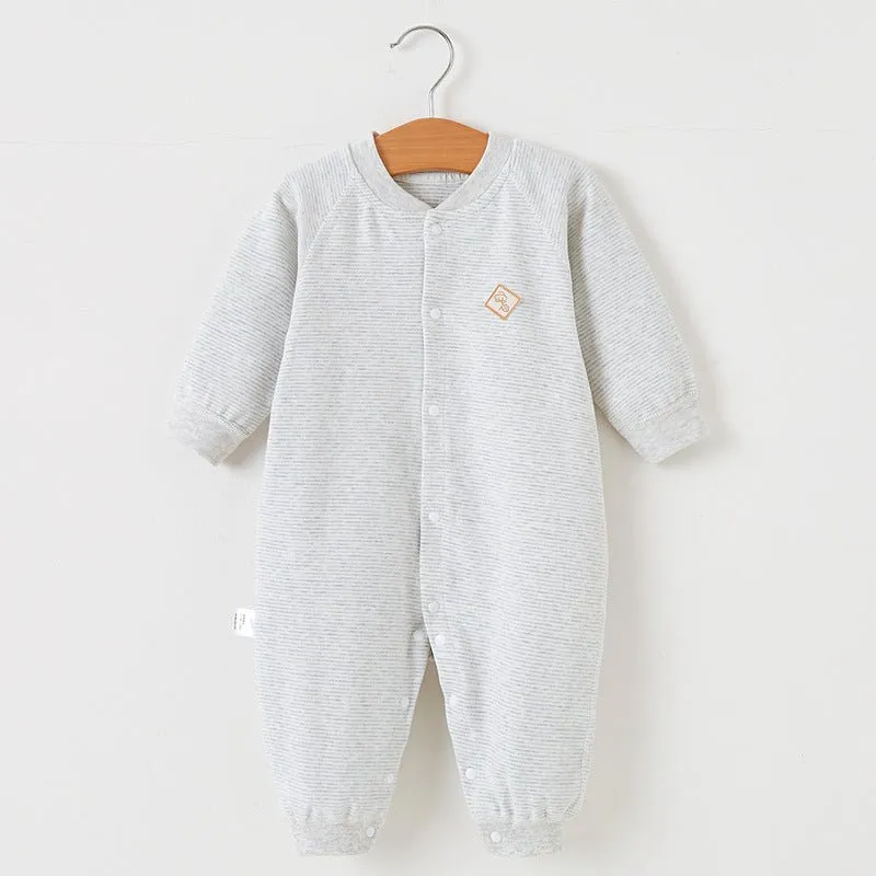 Baby's 100% Cotton Cozies Stripe Jumpsuit (4 Colors)