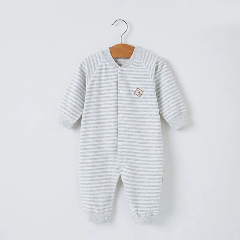 Baby's 100% Cotton Cozies Stripe Jumpsuit (4 Colors)