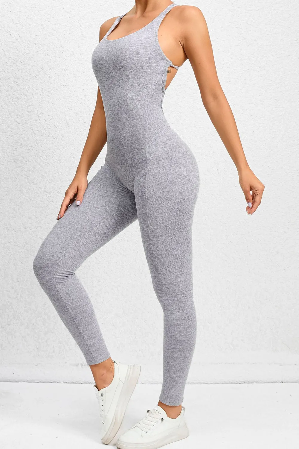 Backless Sports Jumpsuit Women's Sleeveless Activewear Pants Yoga Romper Nylon Fast Dry Premium