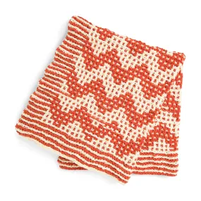 Bernat Mosaic Zig Zag Knit Blanket