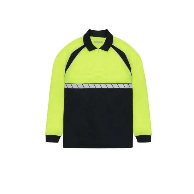 BLAUER 8143 LONG SLEEVE COLORBLOCK PERFORMANCE POLO SHIRT