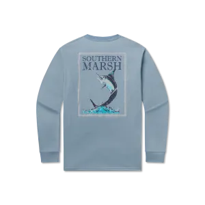 Blue Marlin Fishing Tee - Long Sleeve