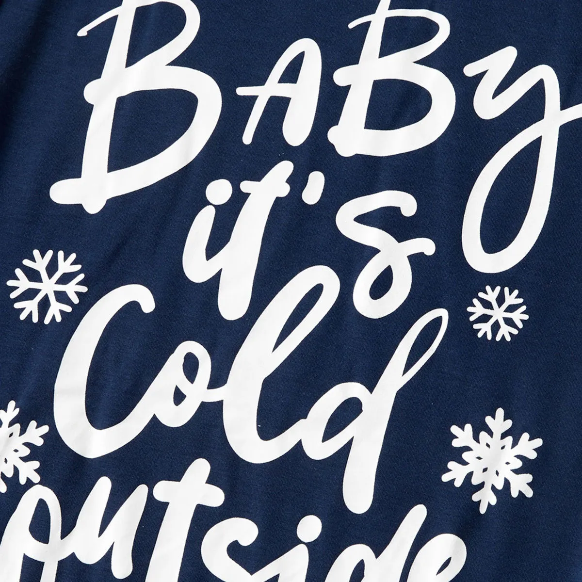 Bluey Baby It's Cold Outside Family Christmas Pajamas Letter Print Reindeer Snowflake