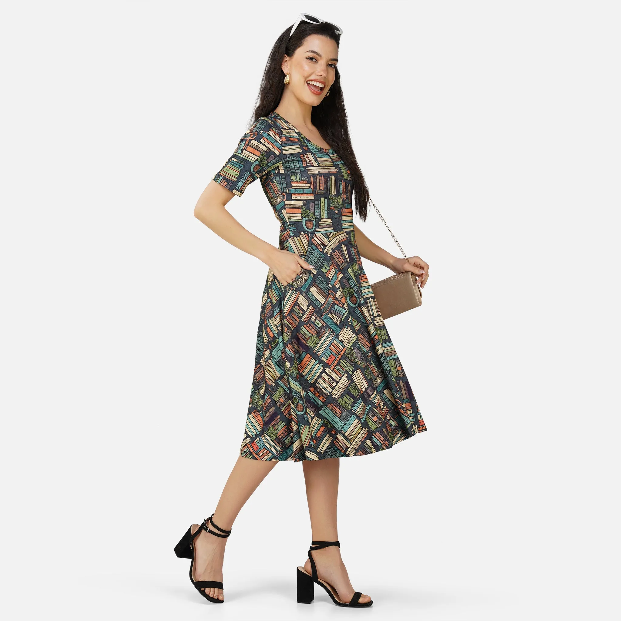 Botanical Library Twirl Dress