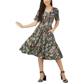 Botanical Library Twirl Dress