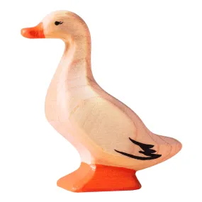 Bumbu Handmade Wooden Duck - White