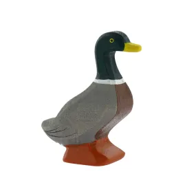 Bumbu Handmade Wooden Mallard Duck Toy - Head Up