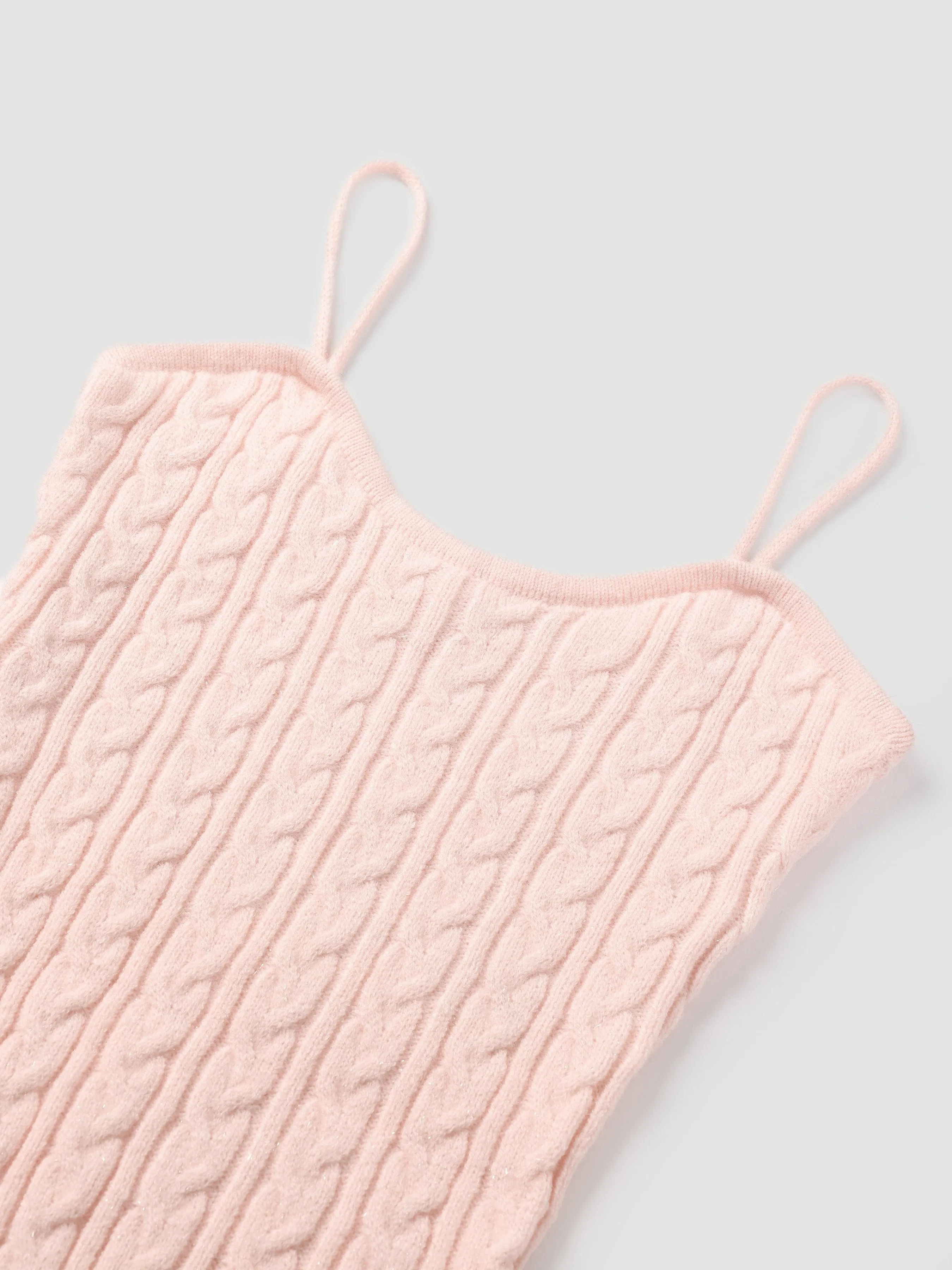 Cable Knit U-Neck Slip Dress