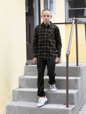 Caden Plaid Shirt - BLACK - (BOYS)