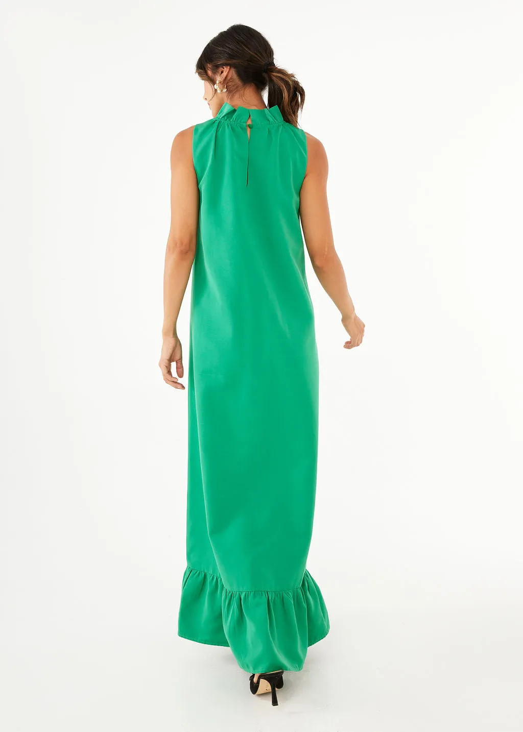 Camille Gown Kelly Green Faille