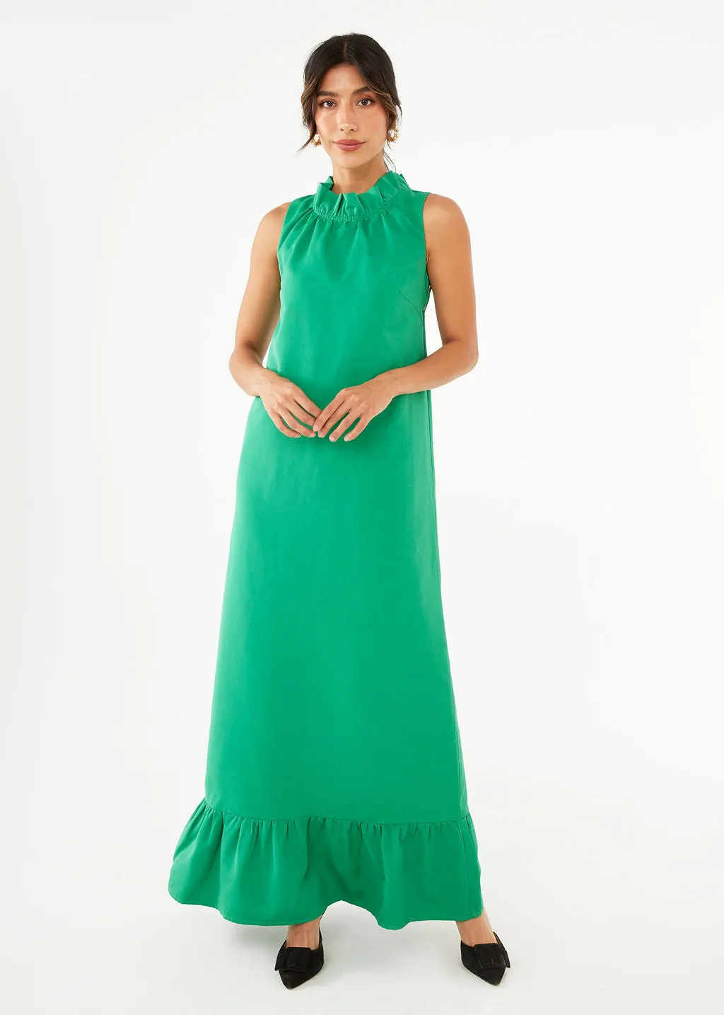 Camille Gown Kelly Green Faille