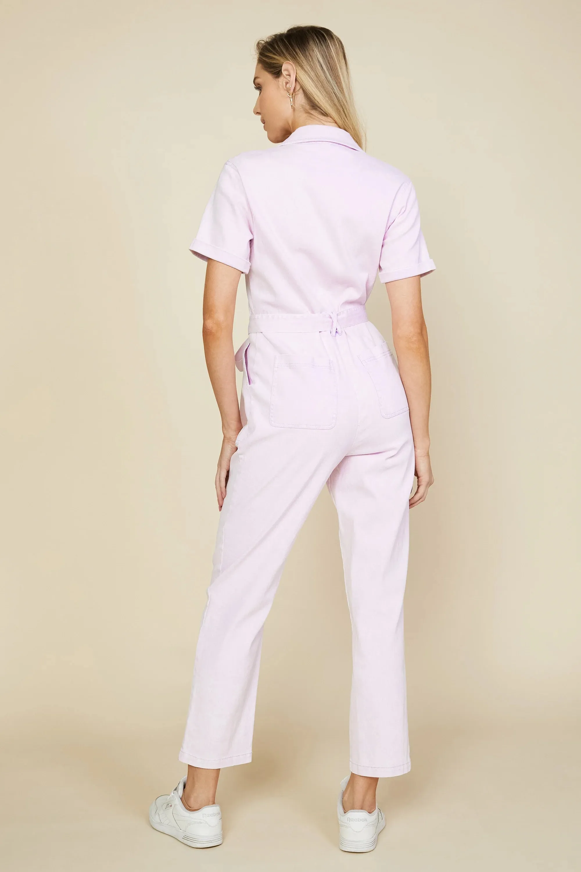 Cassandra Short Sleeve Cotton Utility Jumpsuit