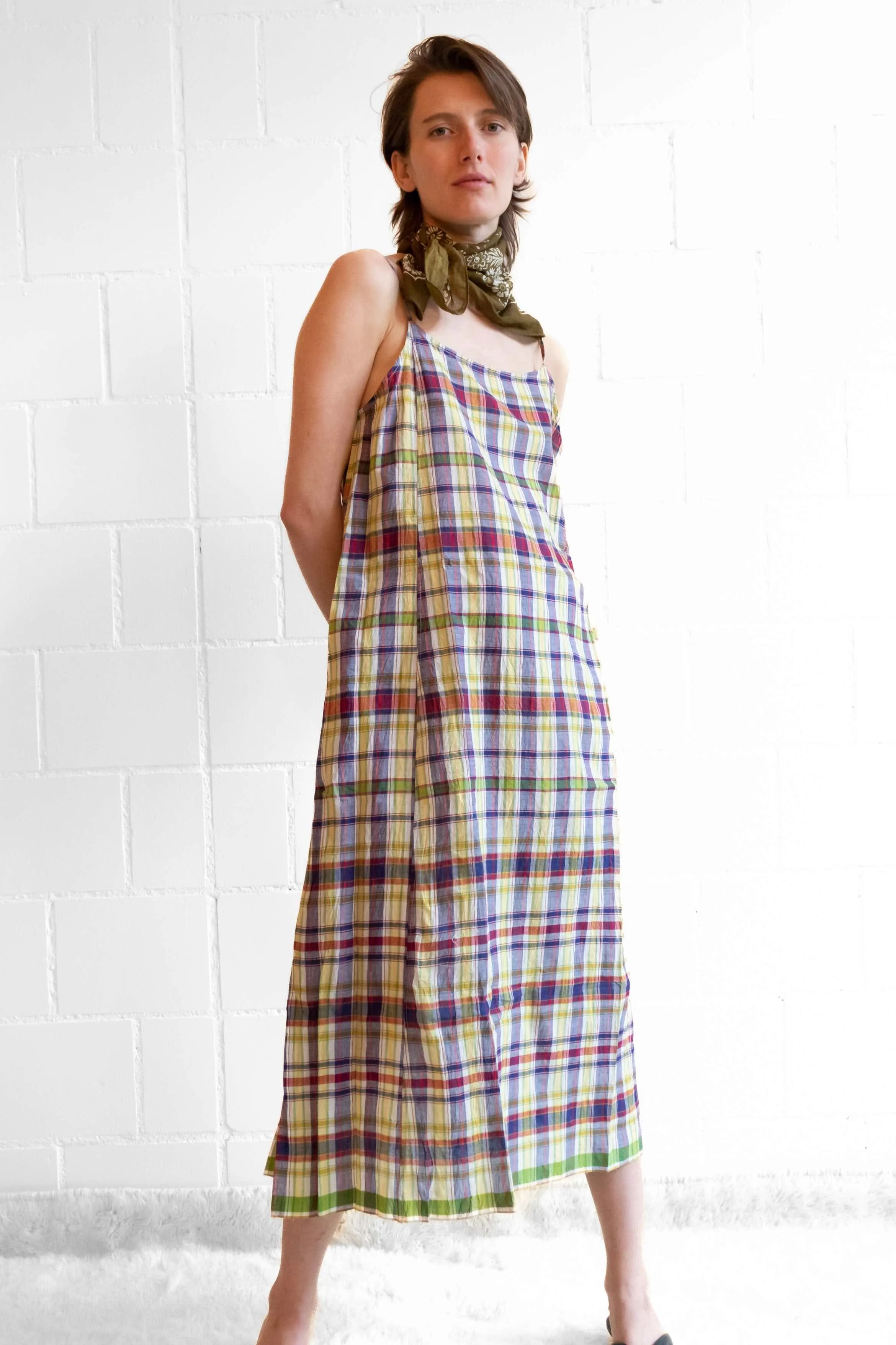 Checked Rasa Slip Dress - Injiri