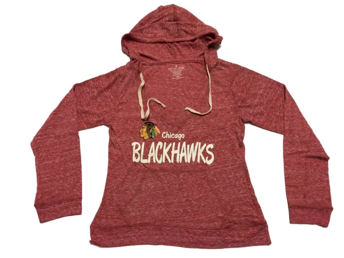 Chicago Blackhawks SAAG WOMEN Red Lightweight Long Sleeve Hooded T-Shirt