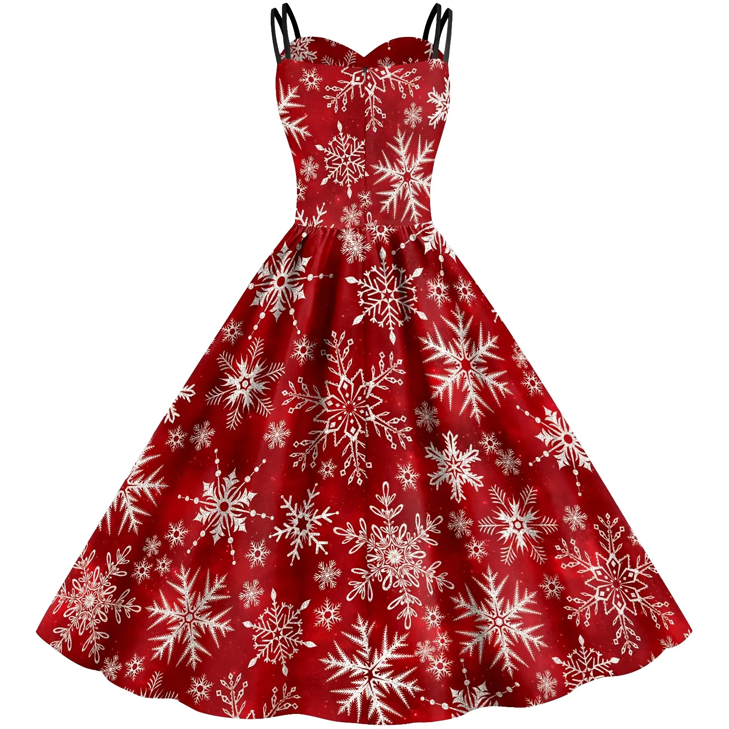 Christmas Cosplay Costumes for Women Vintage Dress Holiday Party Elk Snowflake Print Clothes Female Sexy Slip Dress Mujer