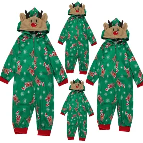 Christmas Matching Family Pyjamas Pajamas Matching  Set Hooded Print Xmas Adult Kids  Nightwear Jumpsuit  Clothes