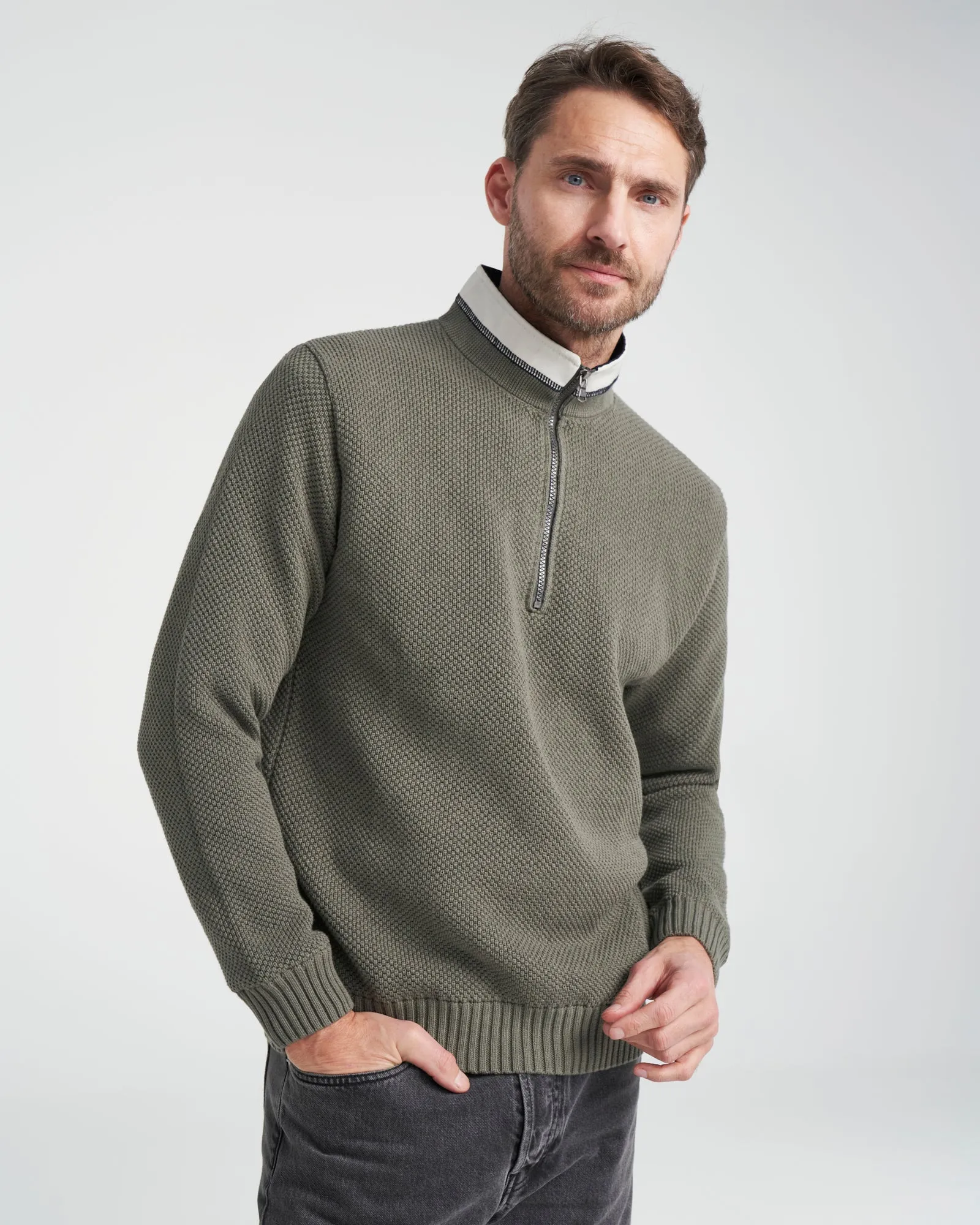 Classic Windproof Sweater-Dusty Olive