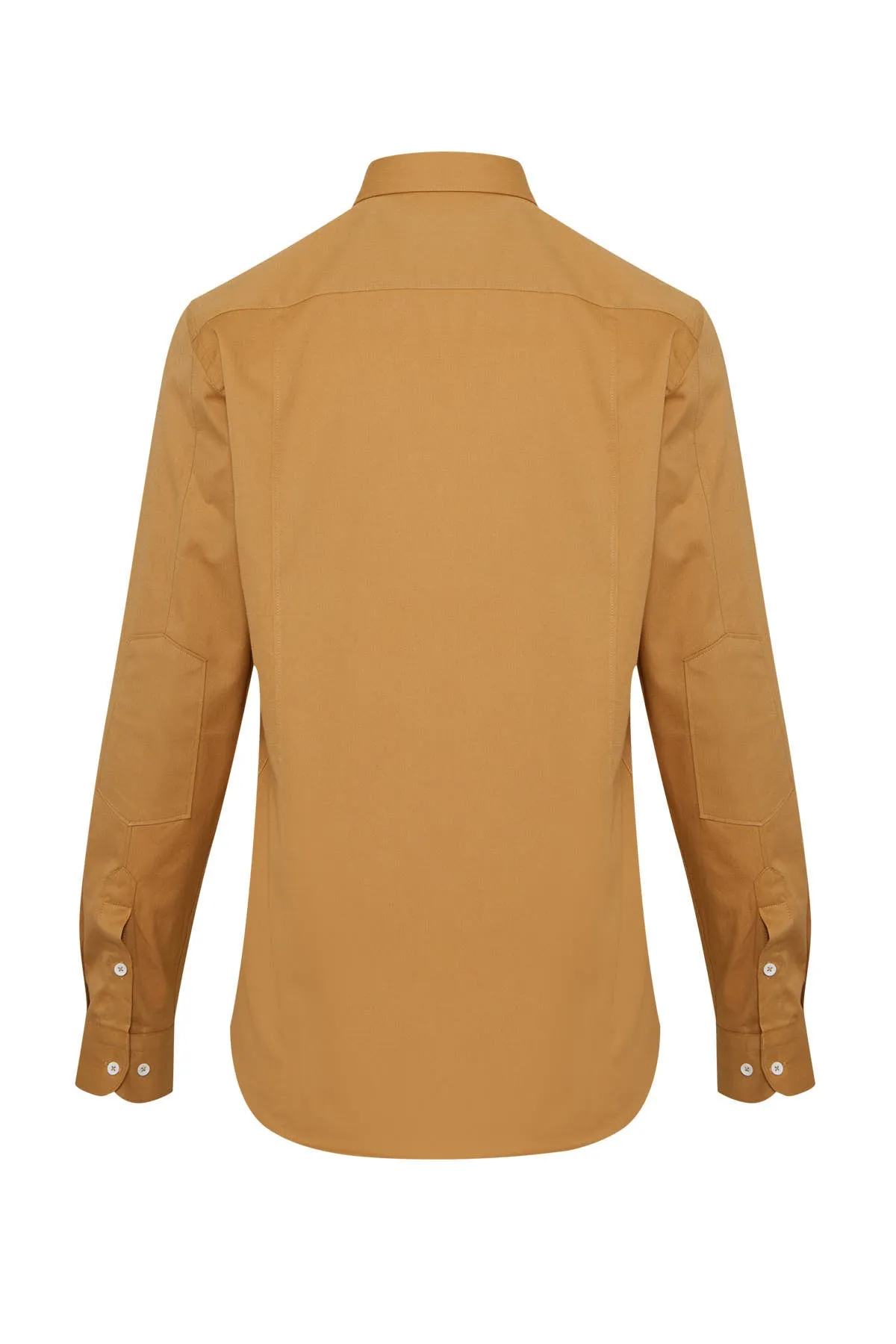 Comfort Fit Long Sleeve Cotton Camel Casual Shirt