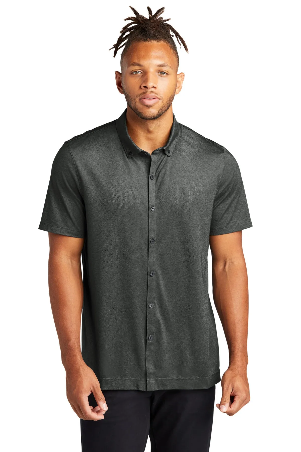 Coming In Spring MERCER METTLE™ Stretch Pique Full-Button Polo MM1006