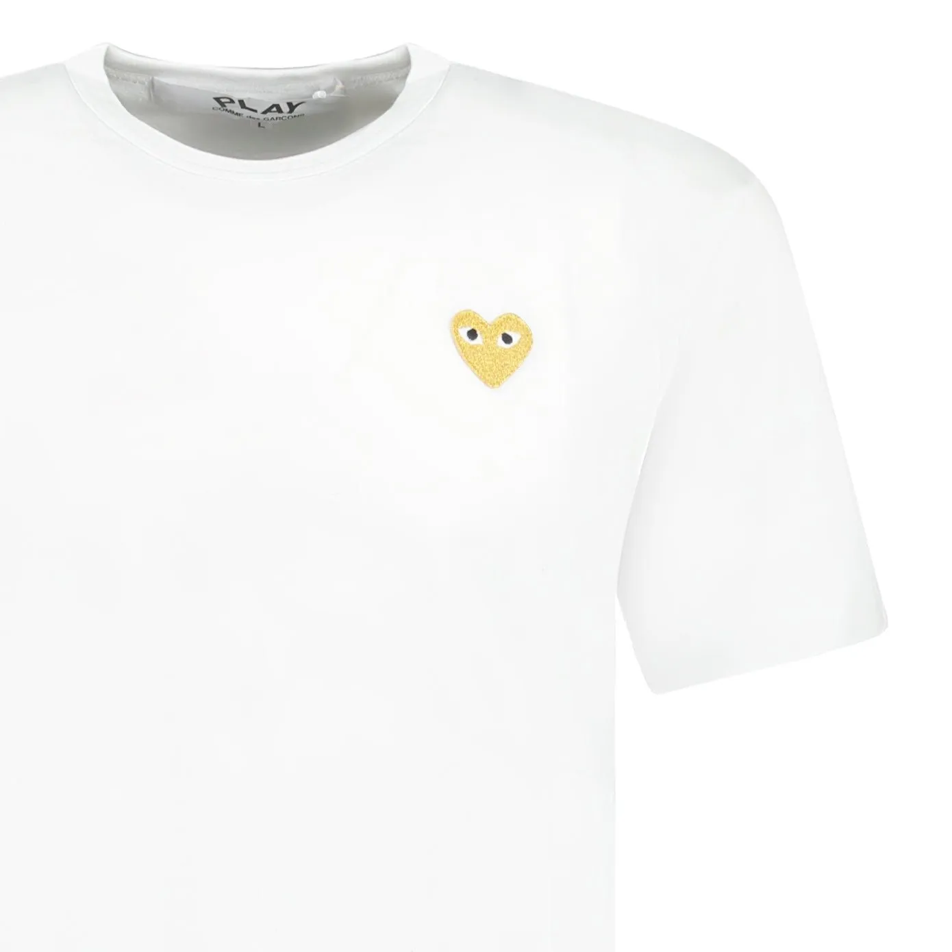 Comme Des Garcons Gold Heart Logo T-Shirt White