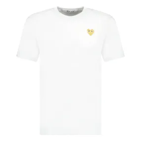 Comme Des Garcons Gold Heart Logo T-Shirt White