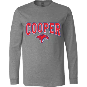 Cooper Cougars - Arched Mascot Long Sleeve T-Shirt