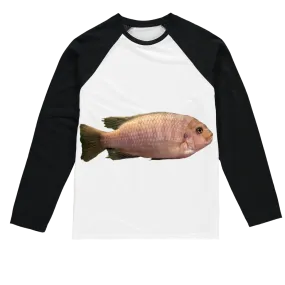 Cream Peach Fish Sublimation Baseball Long Sleeve T-Shirt