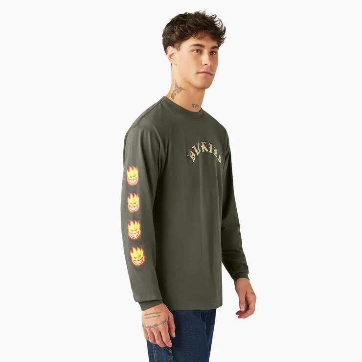 Dickies X Spitfire Long Sleeve T-Shirt - Olive