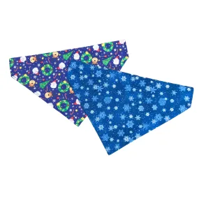 Dog Scarf - Blue Santa/Snowflake