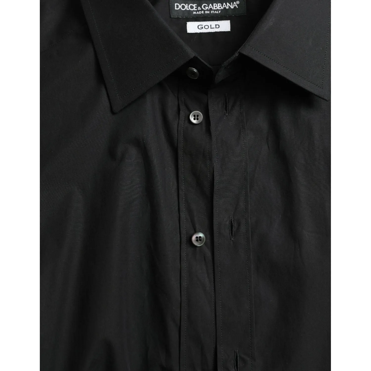 Dolce & Gabbana Sleek Black Slim Fit Italian Dress Shirt