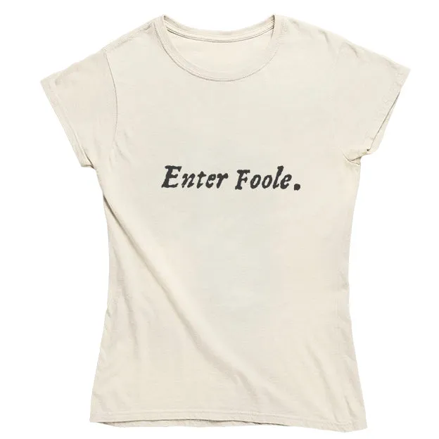 Enter Foole First Folio T-shirt - Parchment - Choice of Shapes/Styles