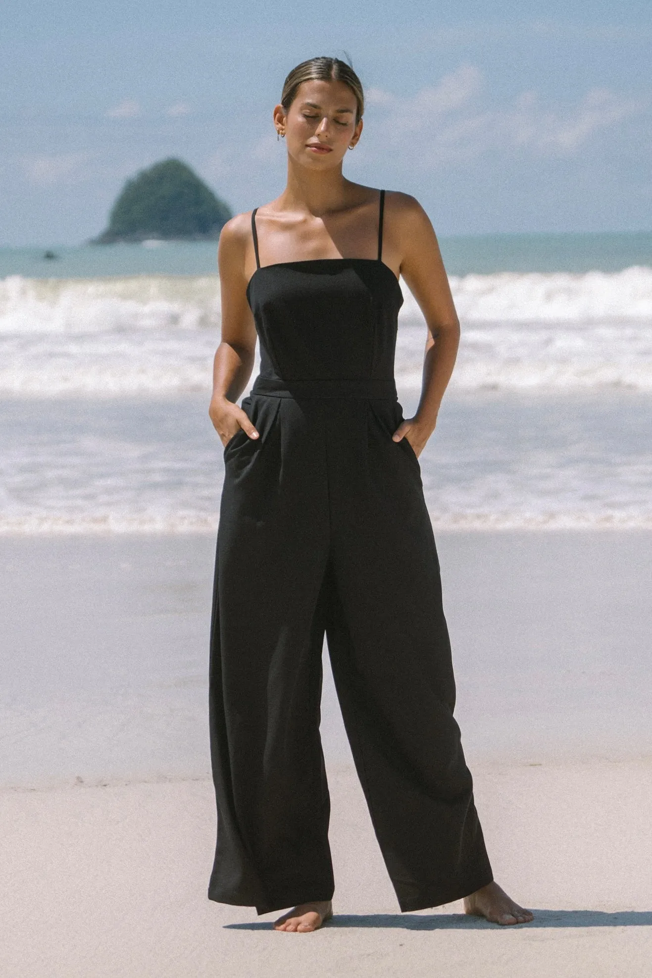 Estelle Black Tie Back Jumpsuit