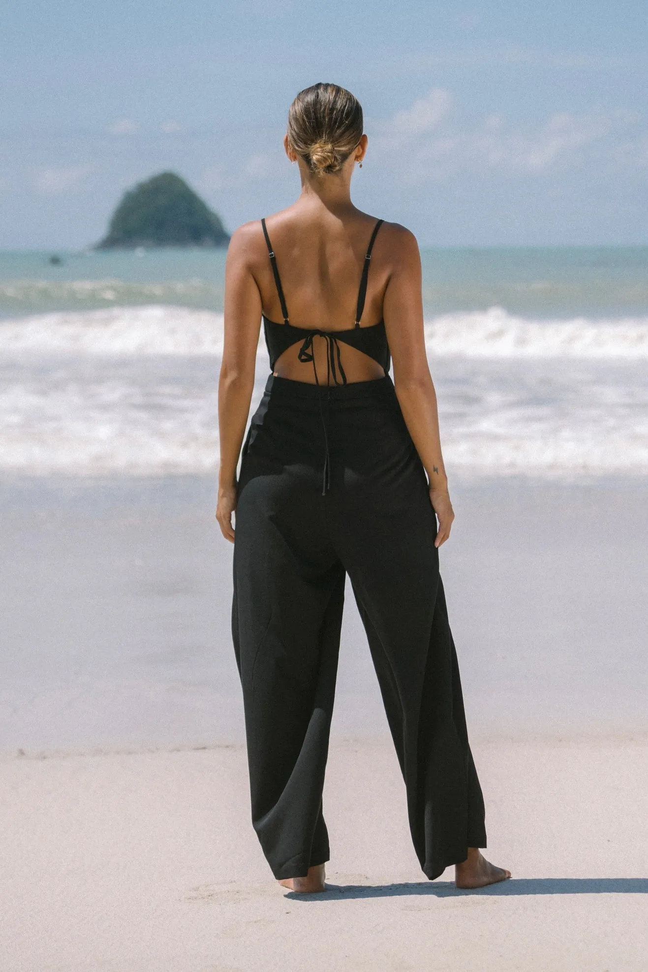 Estelle Black Tie Back Jumpsuit