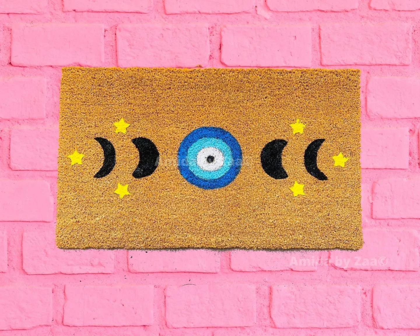 Evil Eye Design Moon Phases Door Mat Boho Door Mat Spiritual Home Outdoor Custom Door Mat