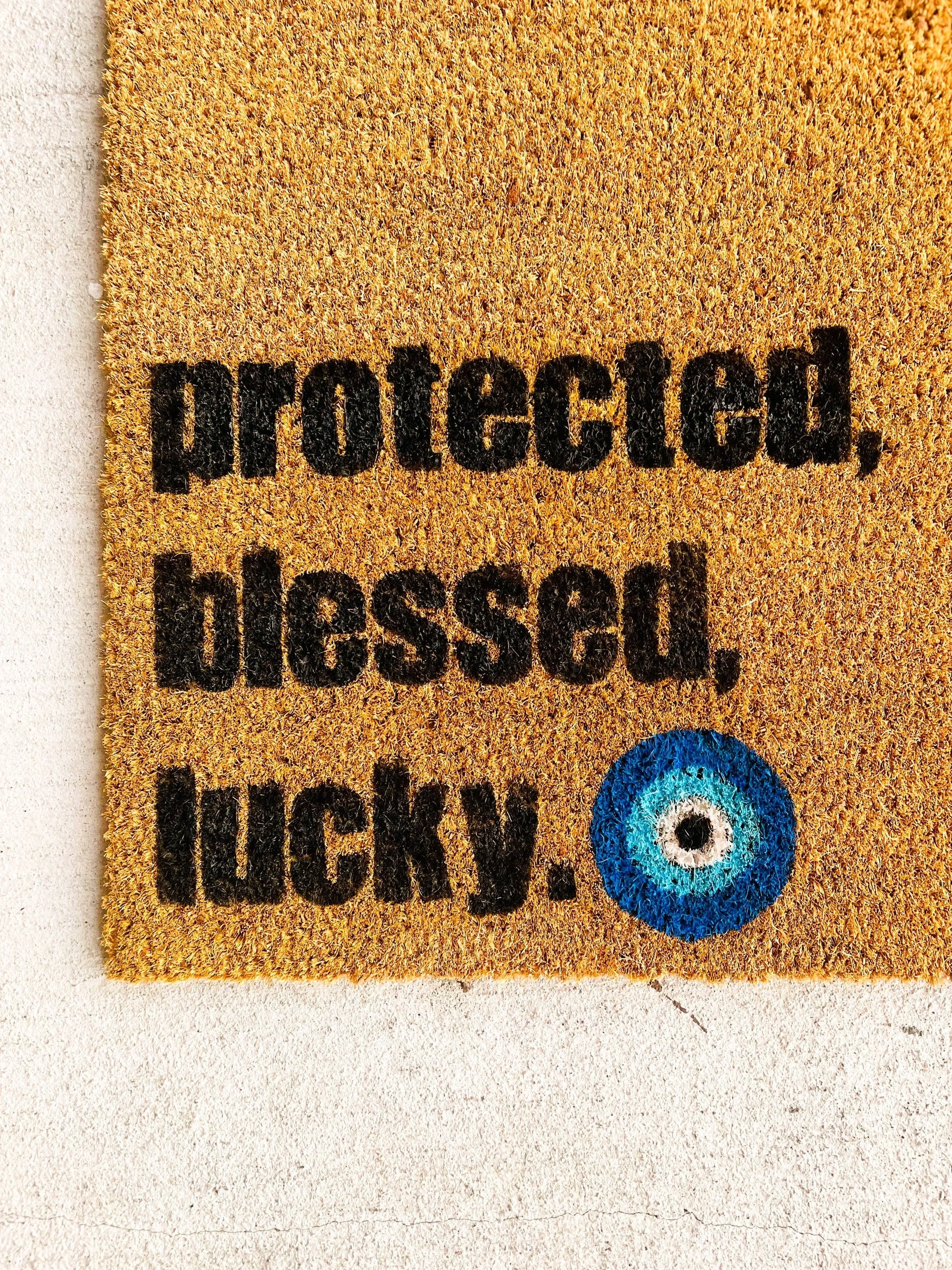 Evil Eye Door Mat, Protect Doormat, Blessed Doormat