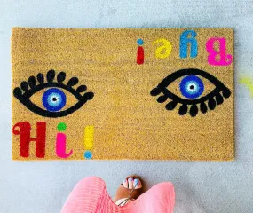 Evil Eye Doormat Hi Bye Funny Door May Colorful Doormat